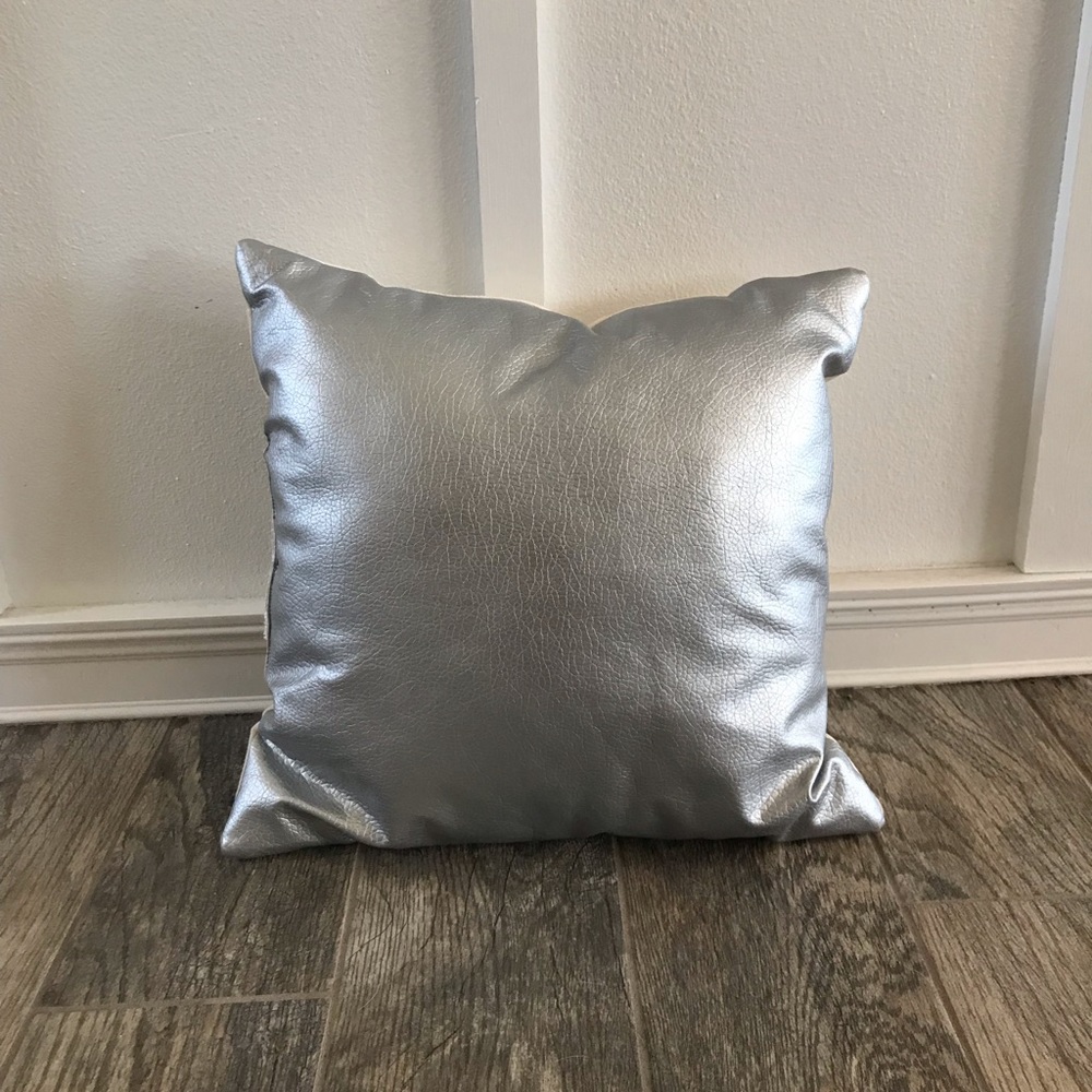 Silver Metallic Throw Pillow
